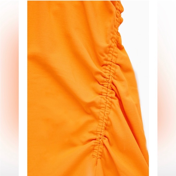 COS GATHERED MIDI DRESS IN ORANGE S - Picture 4 of 7